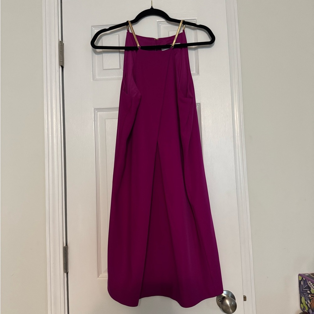 Trina Turk Felisha Chain Link Halter Dress in Dewberry - Picture 3 of 8